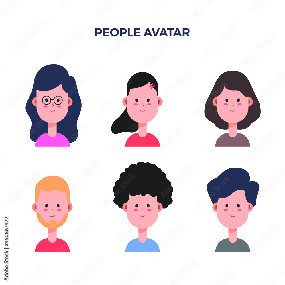 set of people avatar illustration set of people avatar illustration