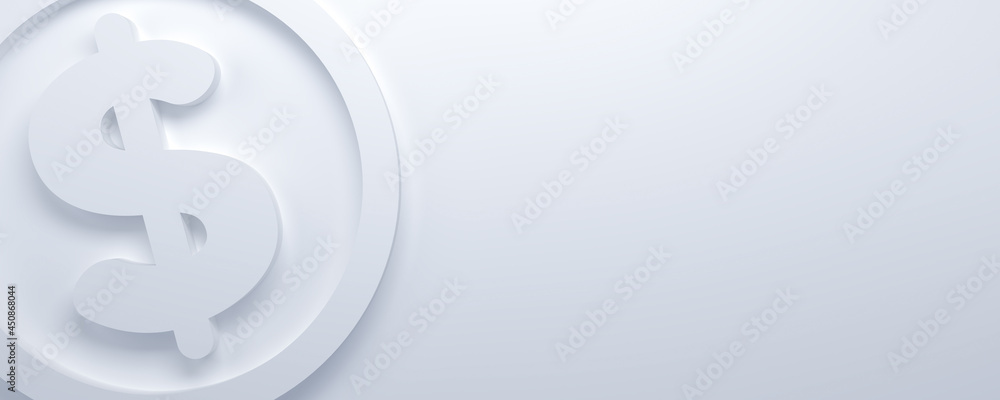 Money sign white background. Dollar symbol. 3d illustration Money sign white background. Dollar symbol. 3d illustration
