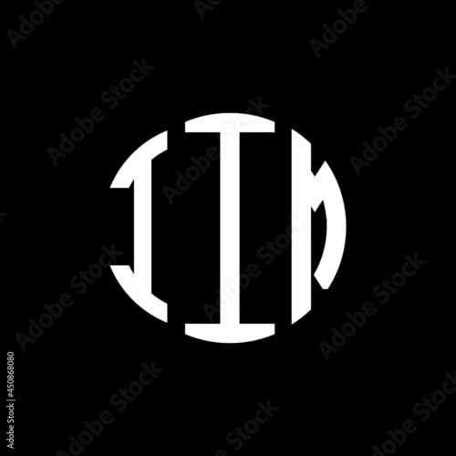 IIM letter logo design. IIM modern letter logo with black background. IIM creative  letter logo. simple and modern letter IIM logo template, IIM circle letter logo design with circle shape. IIM   photo