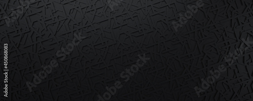 Simple dark background. Geometric shapes and lines pattern. 3d render