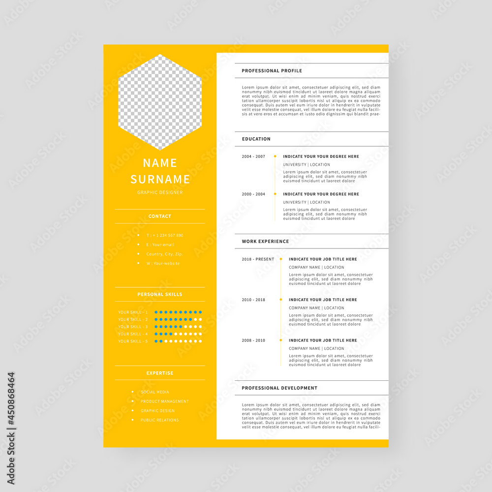 Obraz premium Resume template. Professional resume template design. Template design. Vector illustration.