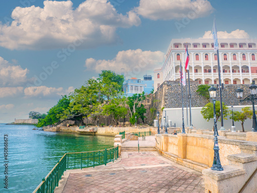 San Juan, Puerto RIco at Paseo de la Princesa on the Carribean Sea. photo