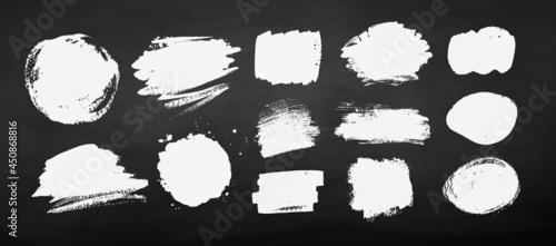 Chalked grunge vector hand drawn banners