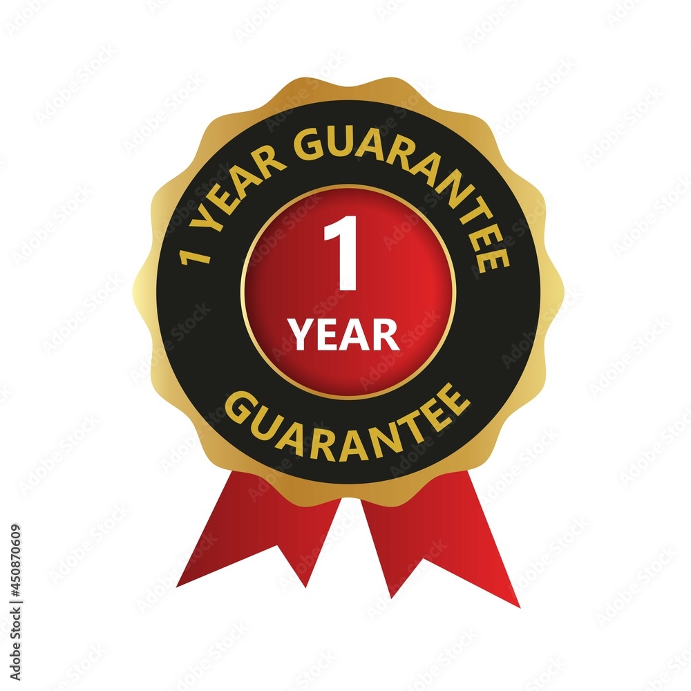 1 year guarantee logo, Guaranteed badges, One Year Warranty 1 year guarantee logo, Guaranteed badges, One Year Warranty