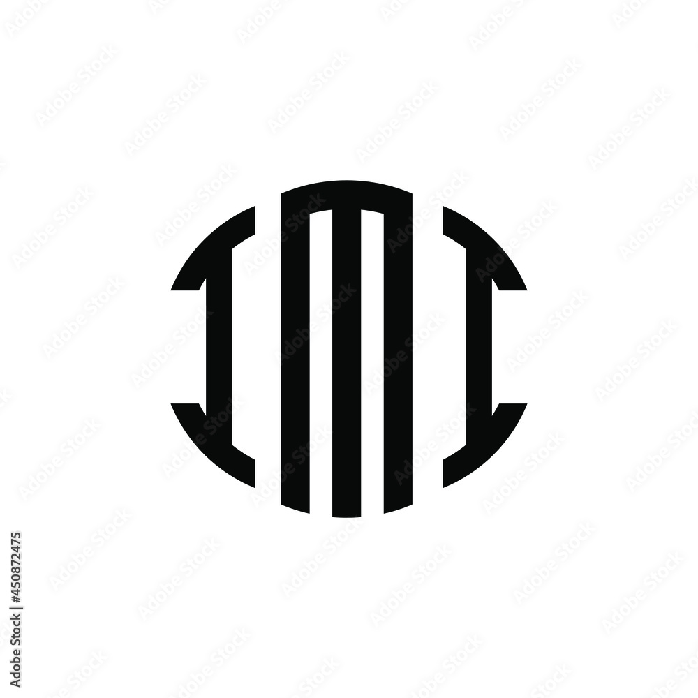 IMI letter logo design. IMI modern letter logo with black background. IMI creative  letter logo. simple and modern letter IMI logo template, IMI circle letter logo design with circle shape. IMI   - obrazy, fototapety, plakaty 