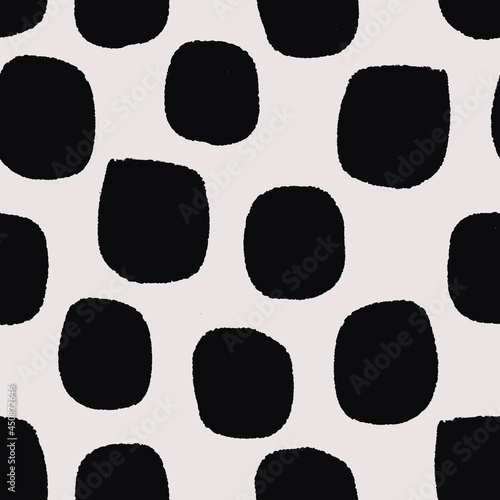 Black and white seamless background, Simple Polka Squares cubes with rounded corners design, perfect for surface such as textiles, bedding, pillow throw, stationary and product packaging.