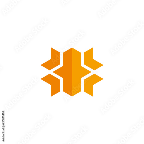 plus medical arrows geometric shadow logo vector