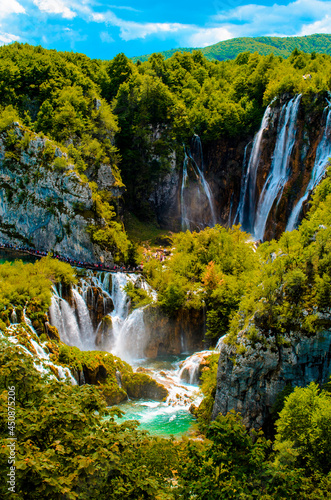 Big whaterfall in Plitvitse.Plitvice Lakes is the oldest and largest national park in the Republic of Croatia