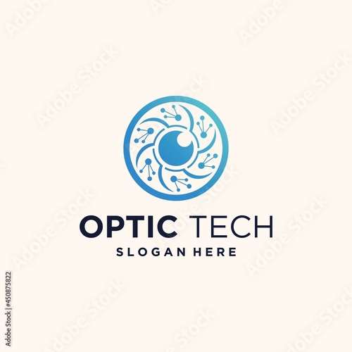 Eye technology logo emblem concept for cctv