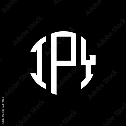 IPY letter logo design. IPY modern letter logo with black background. IPY creative  letter logo. simple and modern letter IPY logo template, IPY circle letter logo design with circle shape. IPY   photo