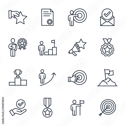 set of Target and Goal elements symbol template for graphic and web design collection logo vector illustration