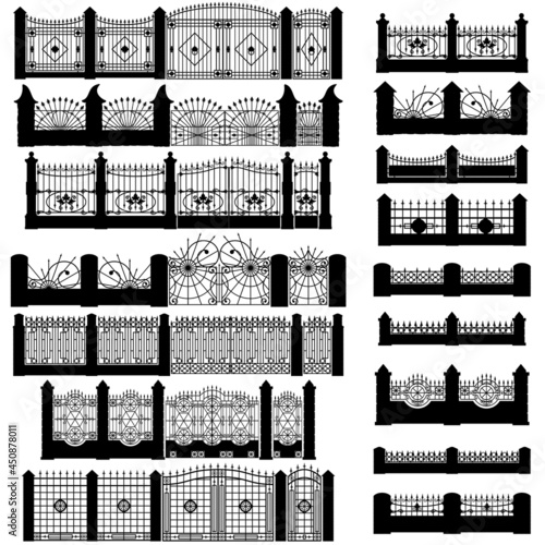 Vector Black Fence Silhouettes
