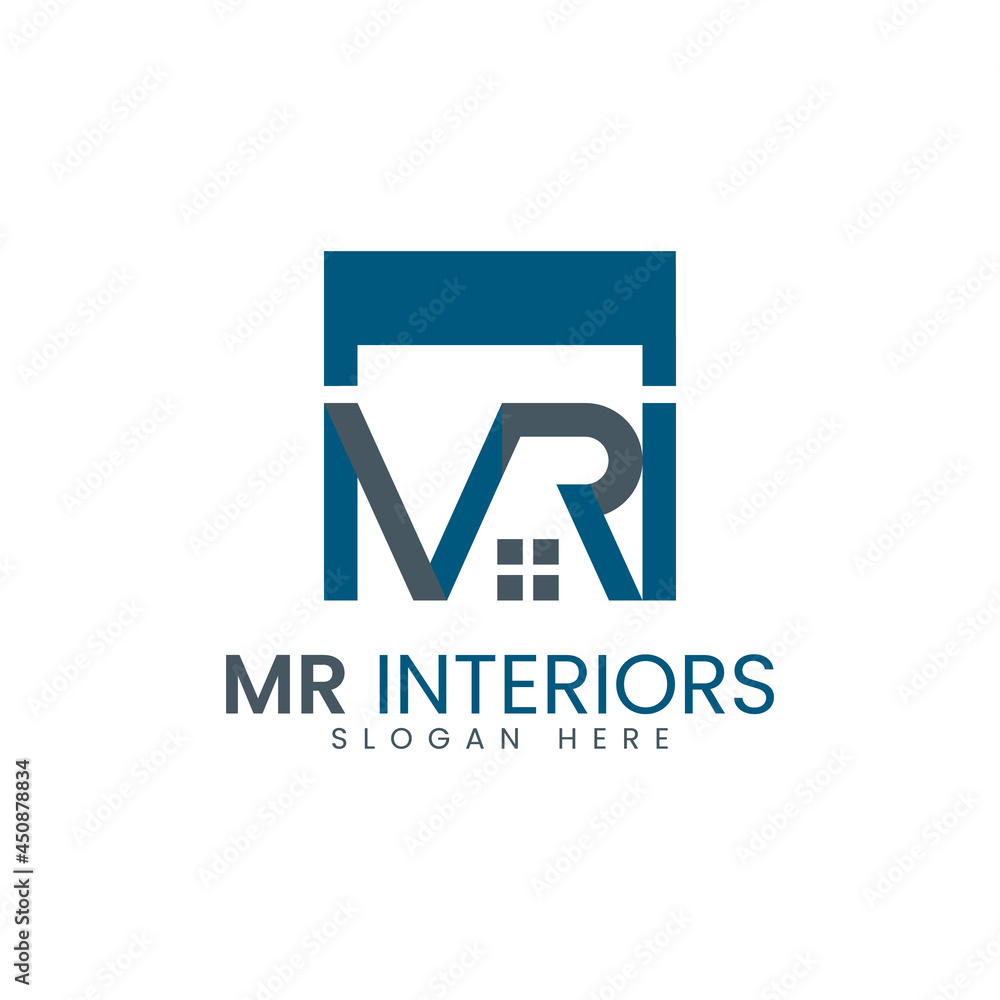 MR door window letter logo vector. Suitable for construction, interior, real estate industry. MR door window letter logo vector. Suitable for construction, interior, real estate industry.