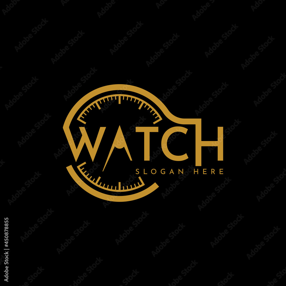 Watch logo vector. Suitable for a watch accessories shop business, buying and selling watches or anything related to watches.