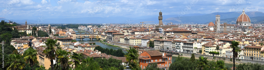 Cityscape of the City of Florence from Piazza Michelangelo. Italy