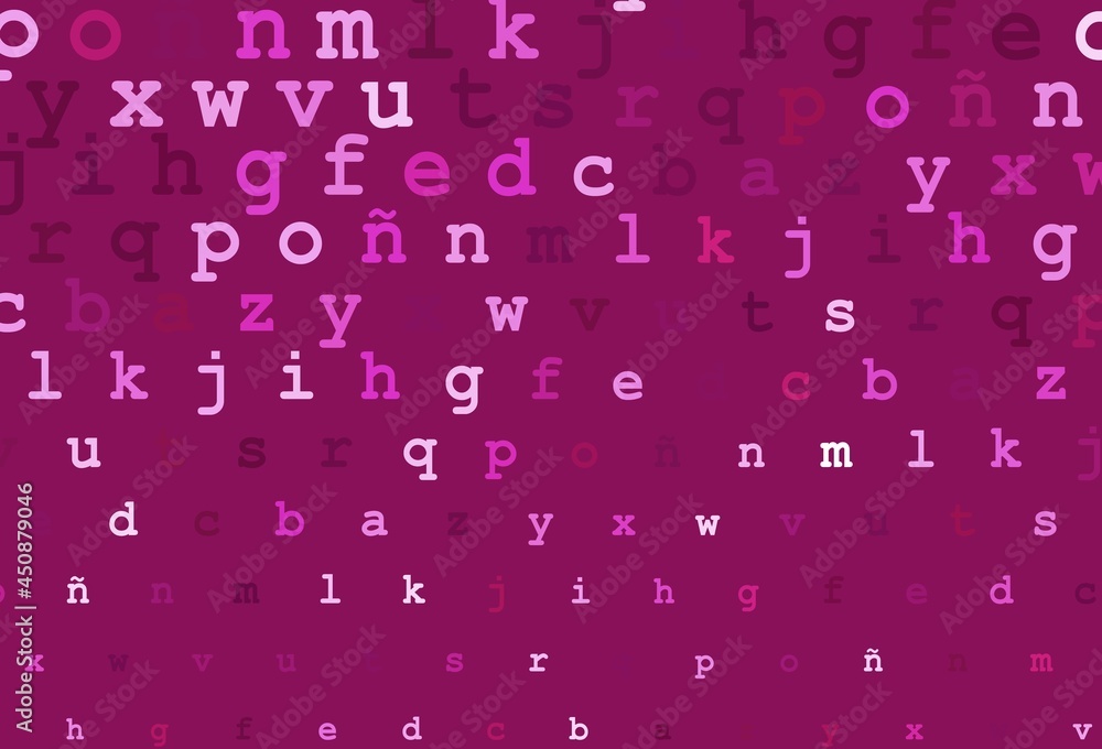 Light pink vector template with isolated letters. Light pink vector template with isolated letters.