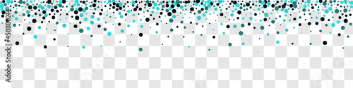Blue Confetti Transparent Vector Panoramic