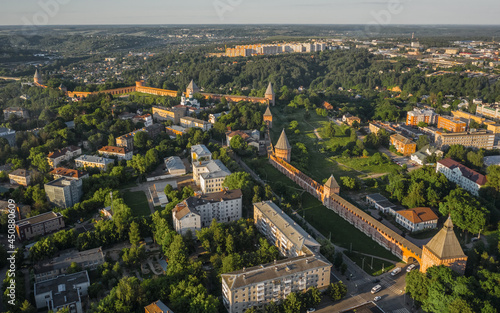 Aerial view of famous Smolensk fortress wall