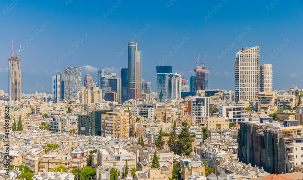 Ramat Gan And Givatayim City Skyline At Day,  Ramat Gan Cityscape, Israel