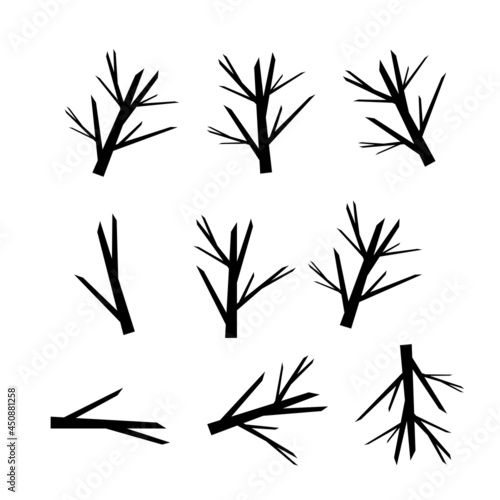 Fototapeta Naklejka Na Ścianę i Meble -  Vector tree branches silhouette. leaf vector