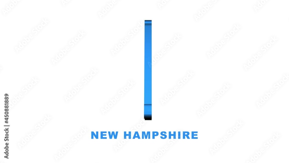 Neon Map of New hampshire State United States of America, Alabama outline. Blue glowing outline. Motion graphics. Neon Map of New hampshire State United States of America, Alabama outline. Blue glowing outline. Motion graphics.