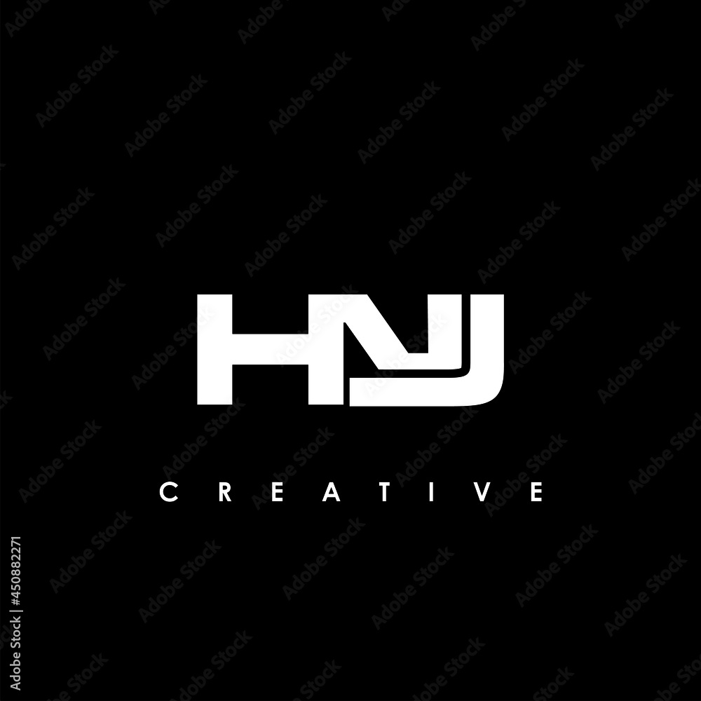 HNJ Letter Initial Logo Design Template Vector Illustration