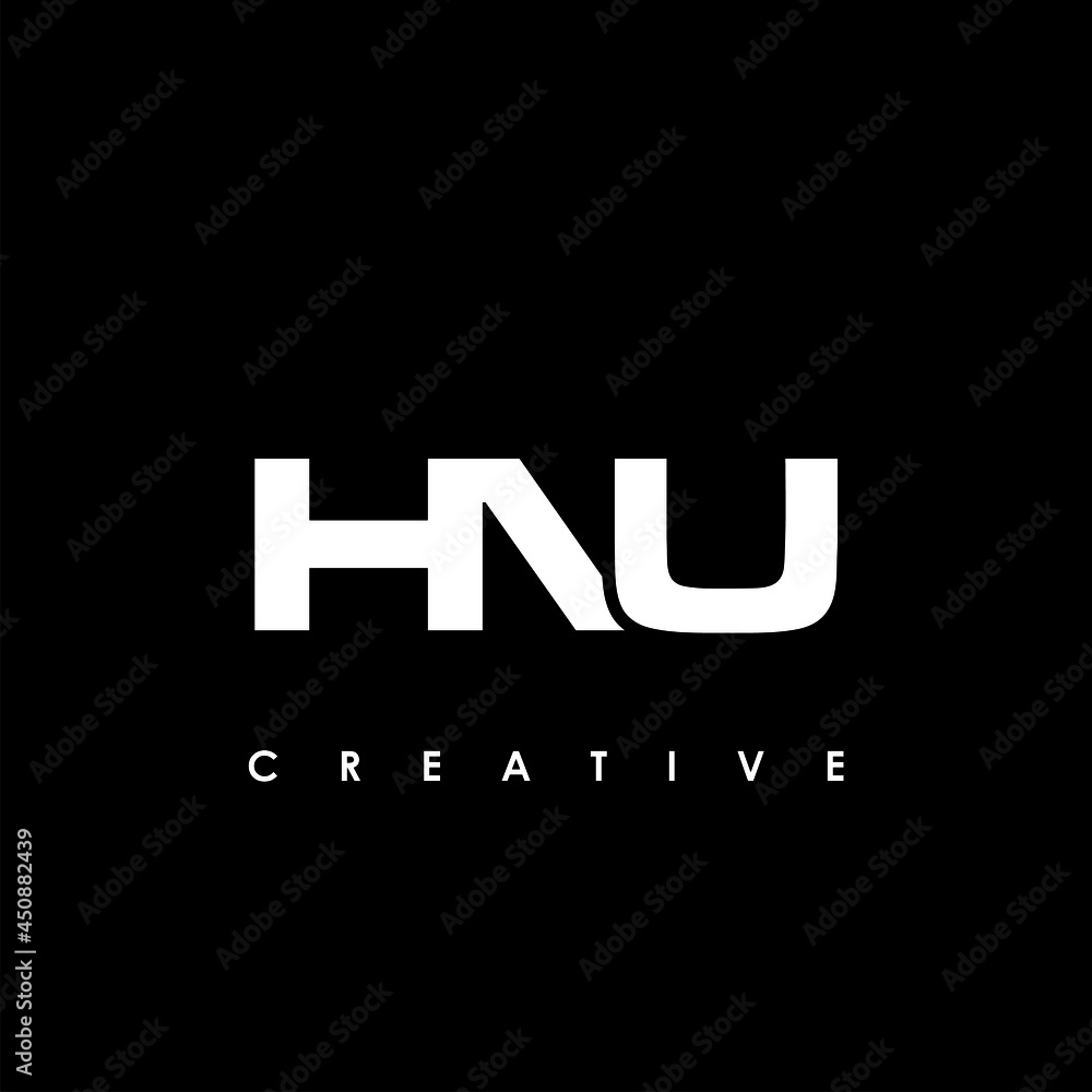 HNU Letter Initial Logo Design Template Vector Illustration