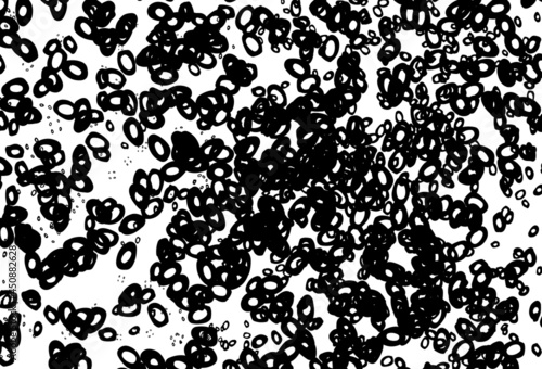 Black and white vector background with bubbles.
