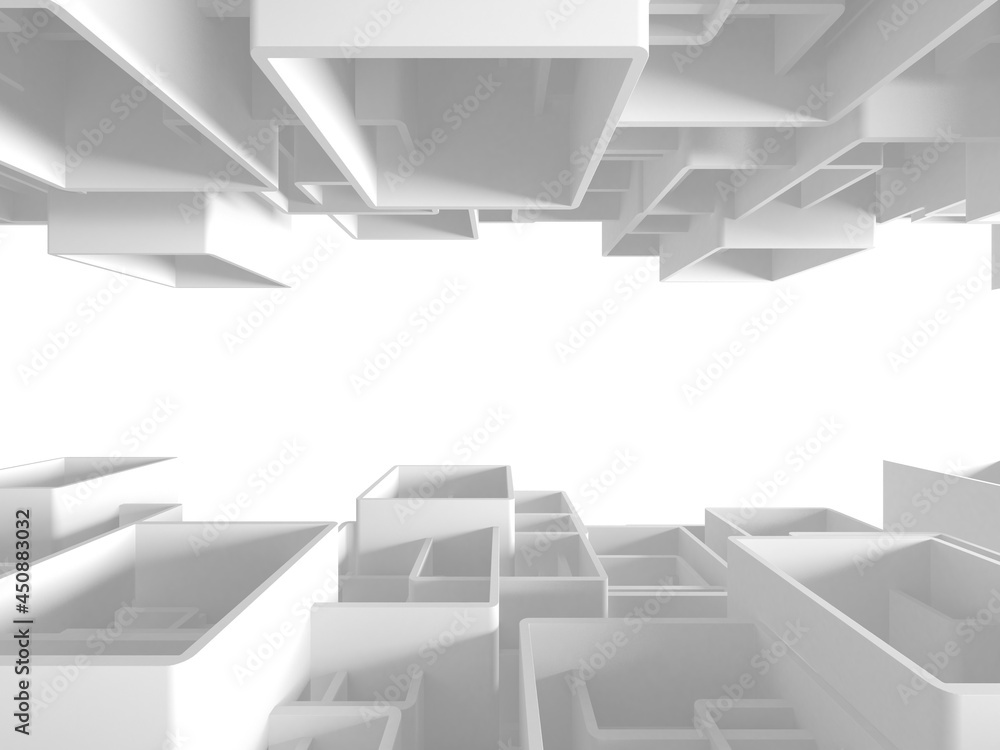 White cubes structure. Abstract futuristic background. White cubes structure. Abstract futuristic background.