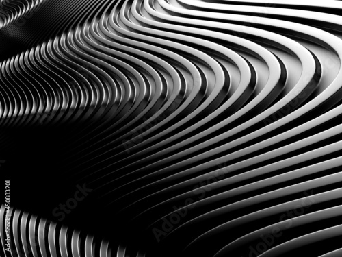 Metallic abstract wavy liquid background