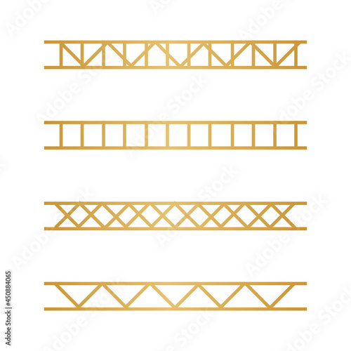 Steel truss girderstructure. Metal framework for billboard vector