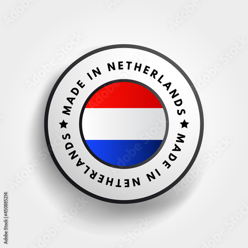 Free Download Made in Netherlands text emblem badge, concept background - GFXLoad