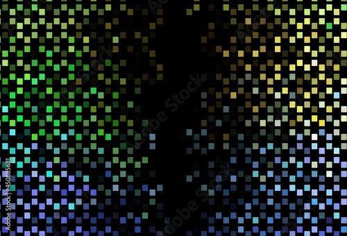 Dark Multicolor, Rainbow vector backdrop with lines, rectangles. © Dmitry
