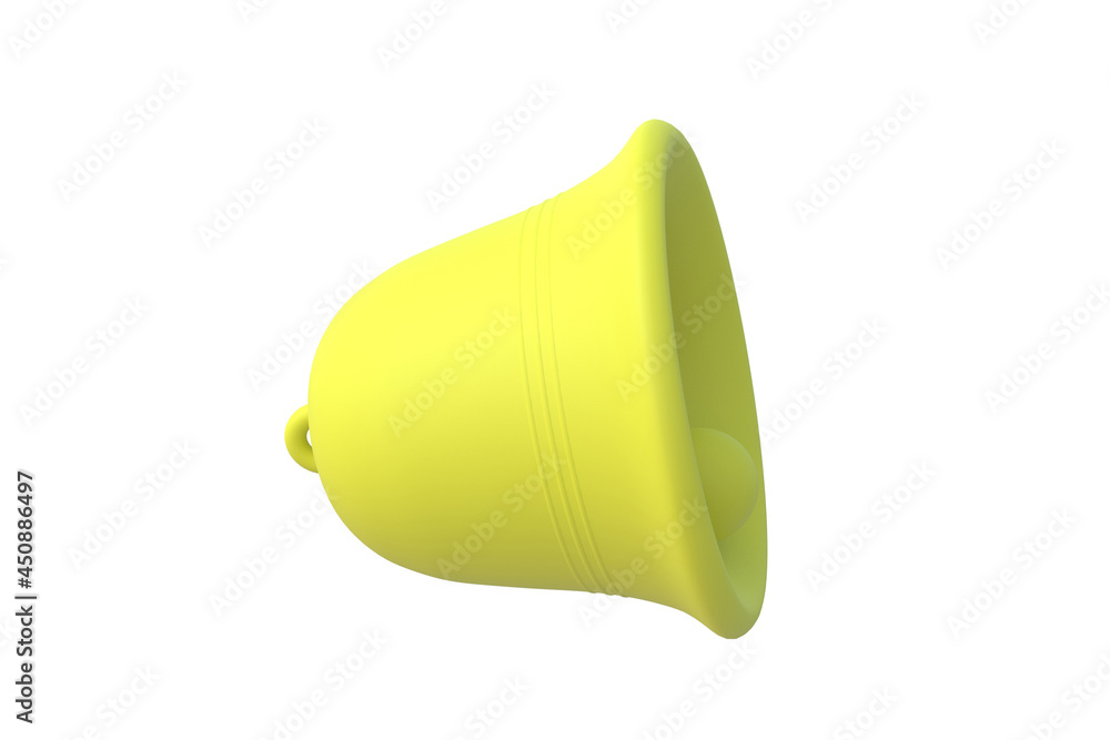 Old bell of yellow color isolated on white background. 3d render Old bell of yellow color isolated on white background. 3d render