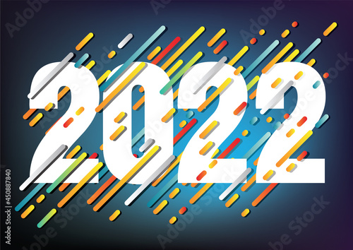 Gradient Texture 2022 Happy New Year Line Geometric Decorative Backgroun