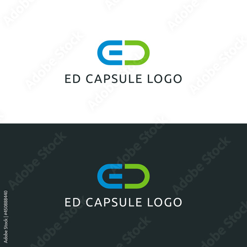 LETTER E AND D CAPSULE LOGO