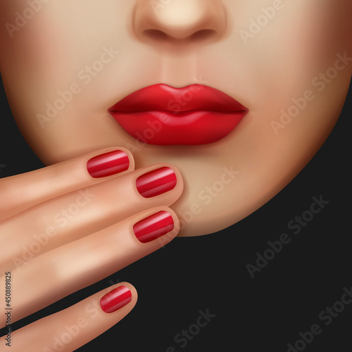 Red Nails Lipstick Same Color
