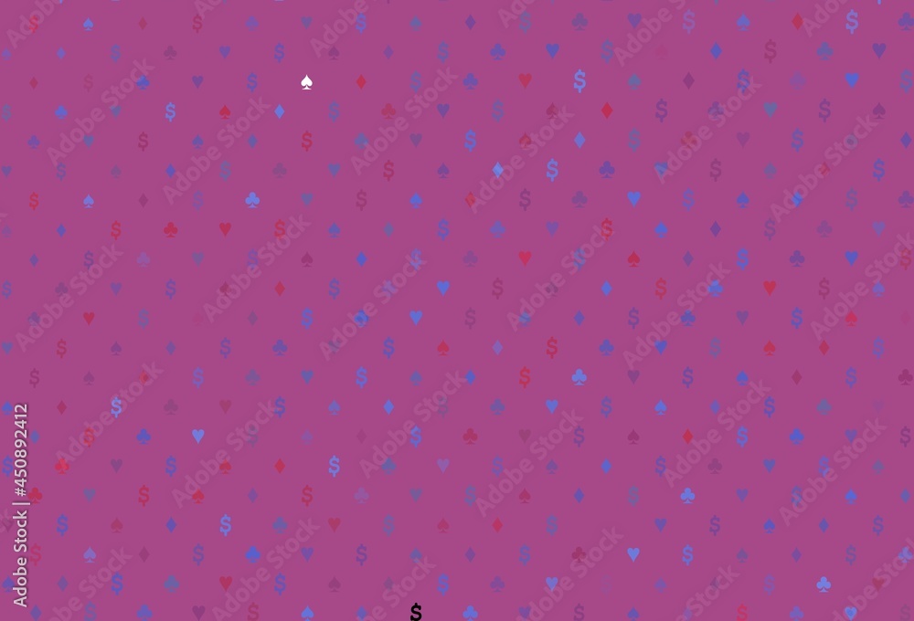 Light blue, red vector texture with playing cards. Light blue, red vector texture with playing cards.