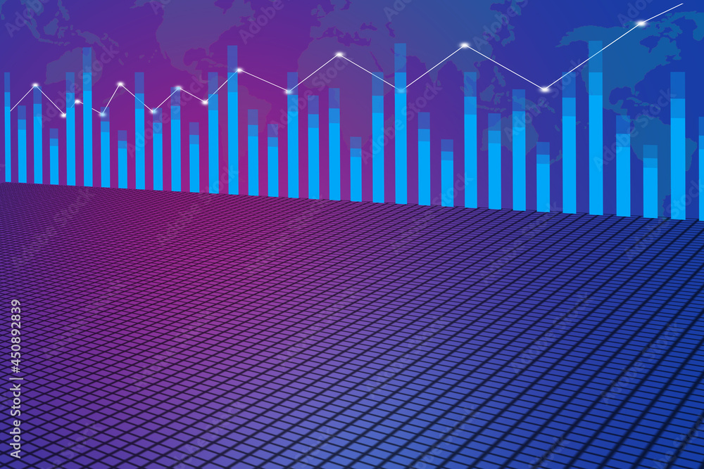 Naklejka premium 2d illustration futuristic business background graph concept