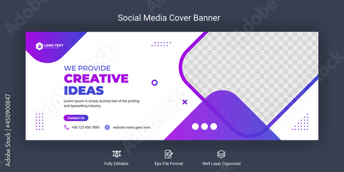Creative corporate business marketing social media Facebook cover banner post template	