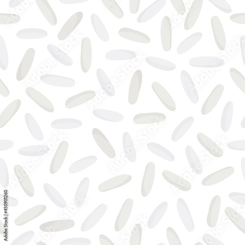 Long grain rice vector cartoon seamless pattern for template farmer market design  label and packing.