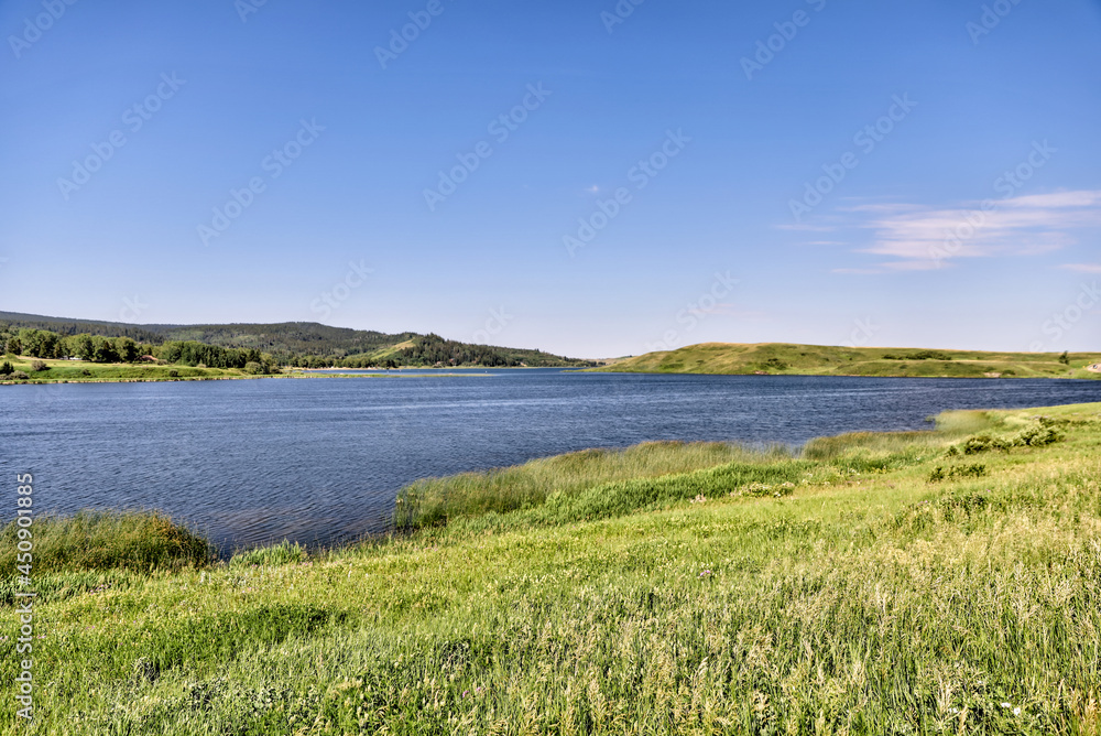 Landscapes around Elkwater Lake and surrounding region in Cypress Hills Alberta