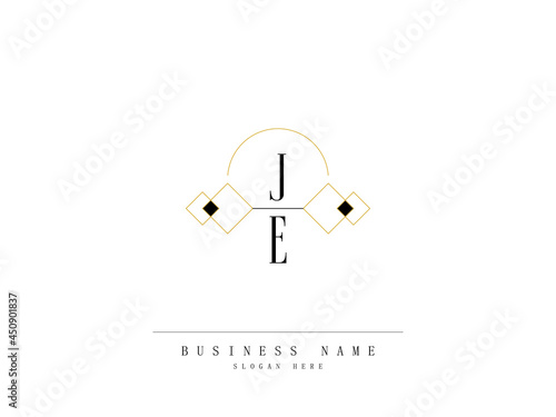 Letter JE Logo, Creative je Logo Template with Creative Line Art Concept Premium Vector for Luxury Diamond Ring Store and etc photo