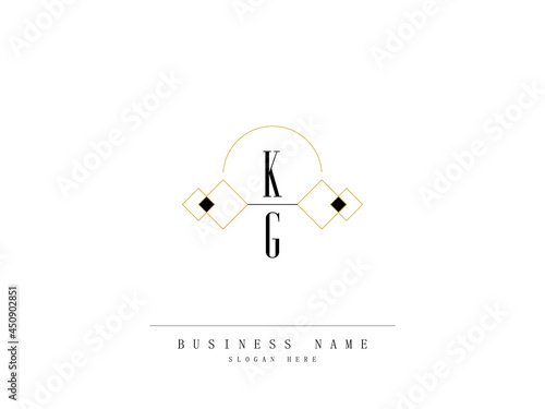 Letter KG Logo, Creative kg Logo Template with Creative Line Art Concept Premium Vector for Luxury Diamond Ring Store and etc