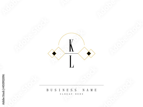 Letter KL Logo, Creative kl Logo Template with Creative Line Art Concept Premium Vector for Luxury Diamond Ring Store and etc photo