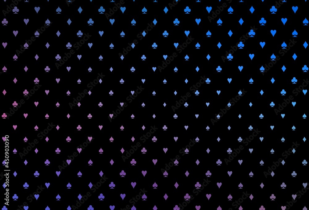 Dark blue, red vector pattern with symbol of cards. Dark blue, red vector pattern with symbol of cards.