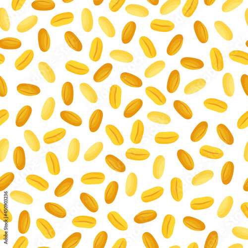 Bulgur vector cartoon seamless pattern for template farmer market design, label and packing.