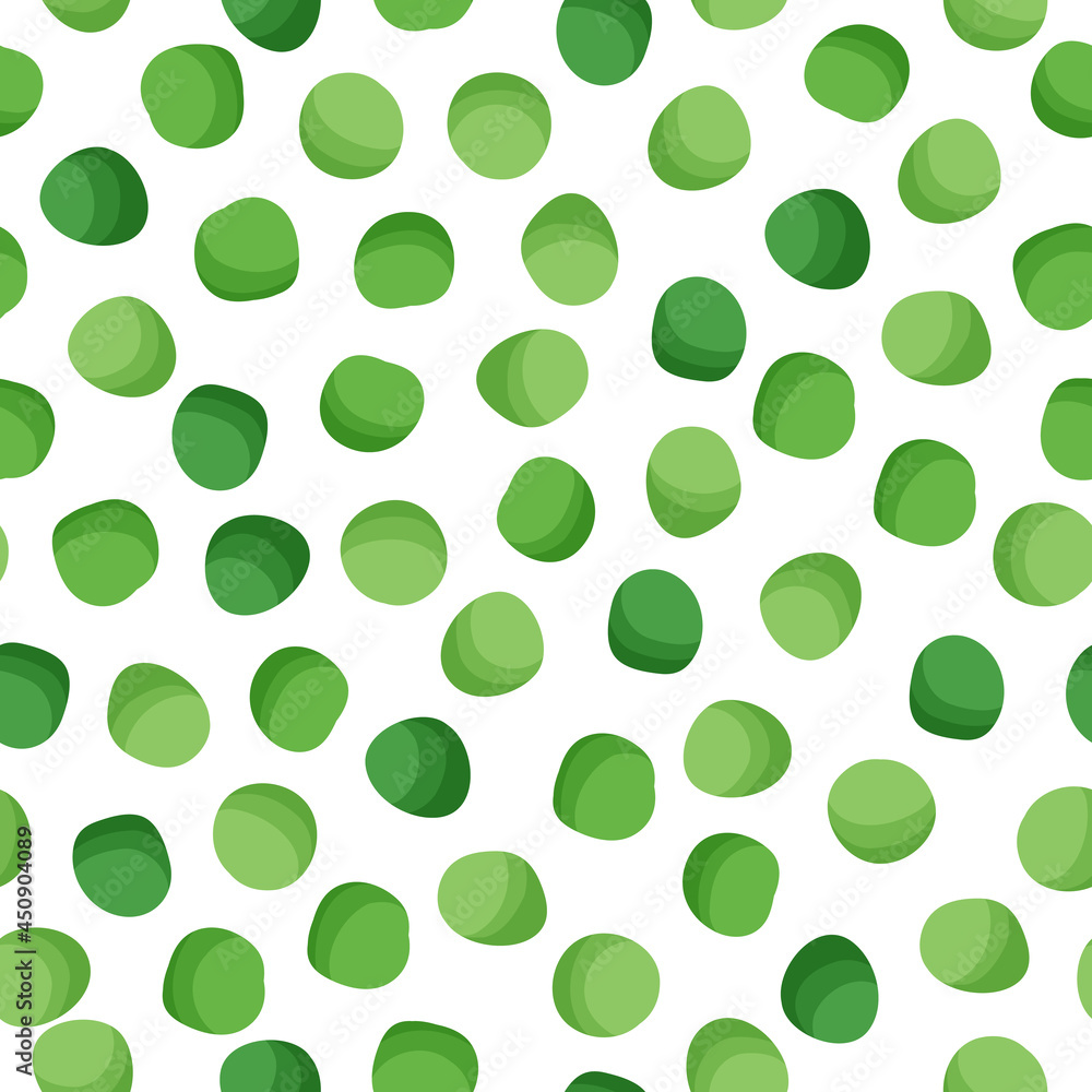 Green peas vector cartoon seamless pattern for template farmer market design, label and packing. Green peas vector cartoon seamless pattern for template farmer market design, label and packing.
