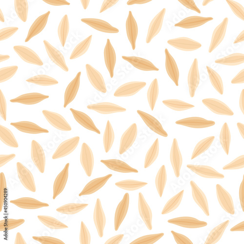 Oats vector cartoon seamless pattern for template farmer market design, label and packing.