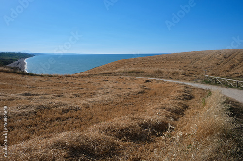 Hilly trail leading to Punta Adecri on the Abruzzo Adriatic coast